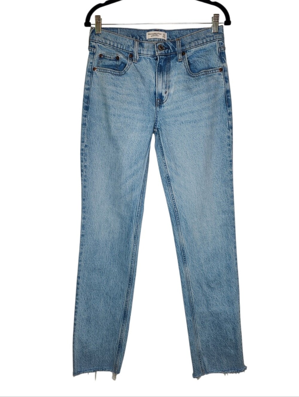 Abercrombie & Fitch Mid Rise 90s Straight Raw Hem Jeans Size 27 Long